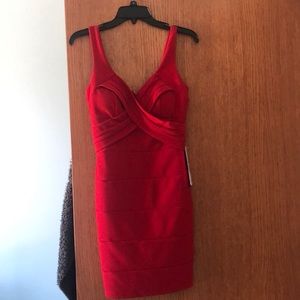 Red midi dress